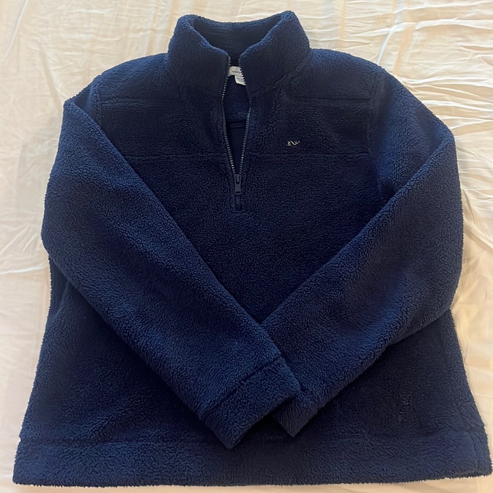 Vineyard Vines Plush Teddy Shep Quarter Zip Sweatshirt (Unisex) Size: L